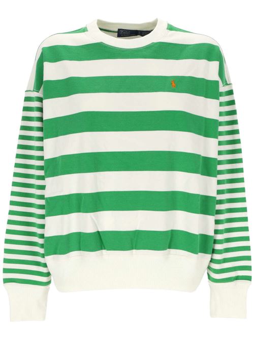 Felpa verde a righe Polo Ralph Lauren | 211924302003